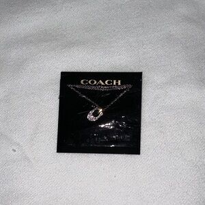 Coach Silver-Tone Necklace with Crystal 'C' Charm